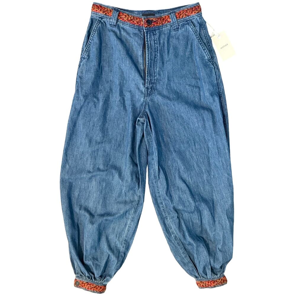 Mother Jean Genie Mega Ankle Lamp Braid Waist High Rise Pants size 6 NEW Tags